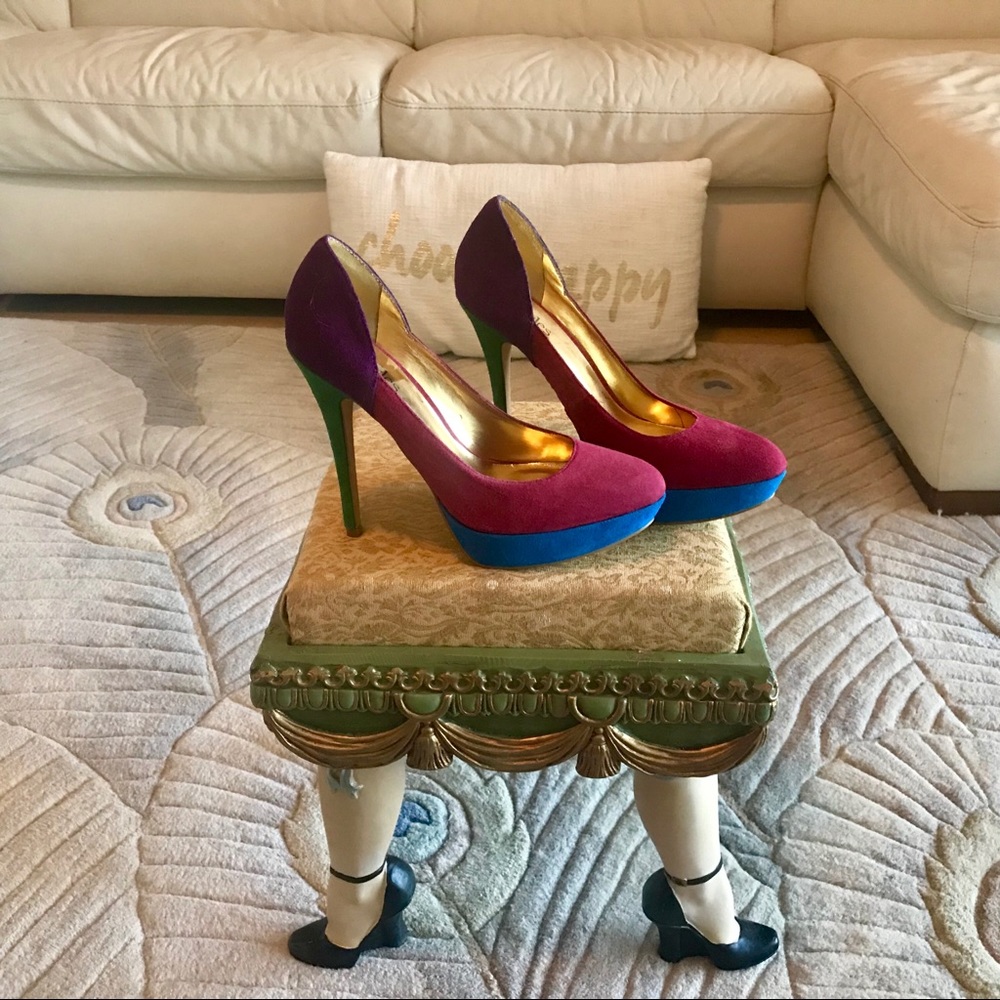 Pair of real suede Charles David heels size 7.5
